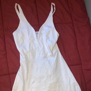 white low cut dress